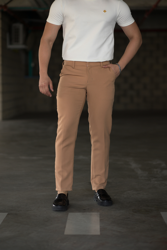 Pantalón Recto Beige