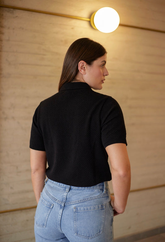 Polo tejido Negro