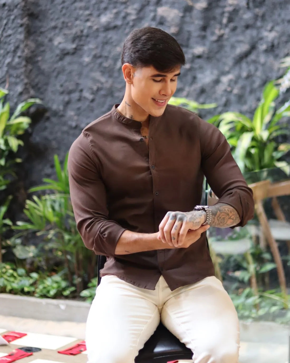 Camisa Oxford Marrón