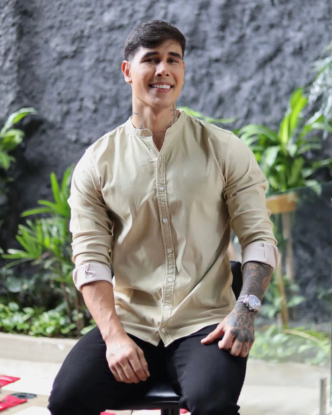 Camisa Oxford Beige