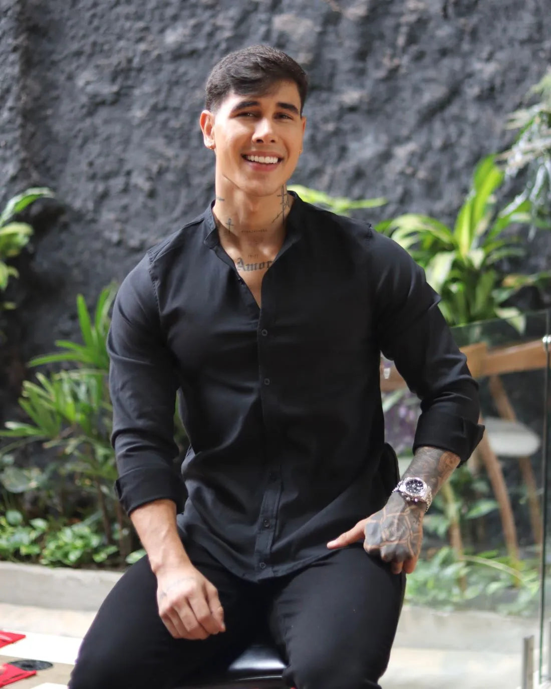 Camisa Oxford Negra