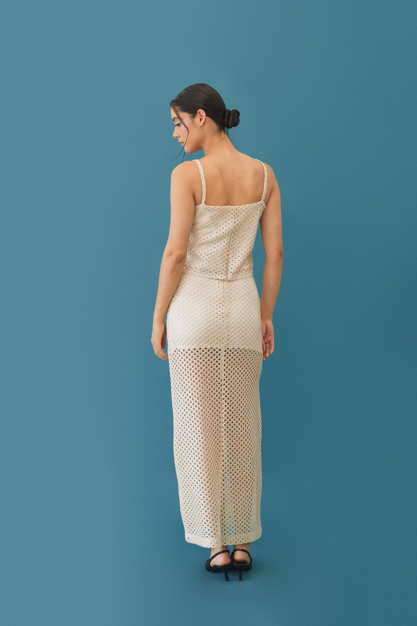 Vestido Mesh Marfil