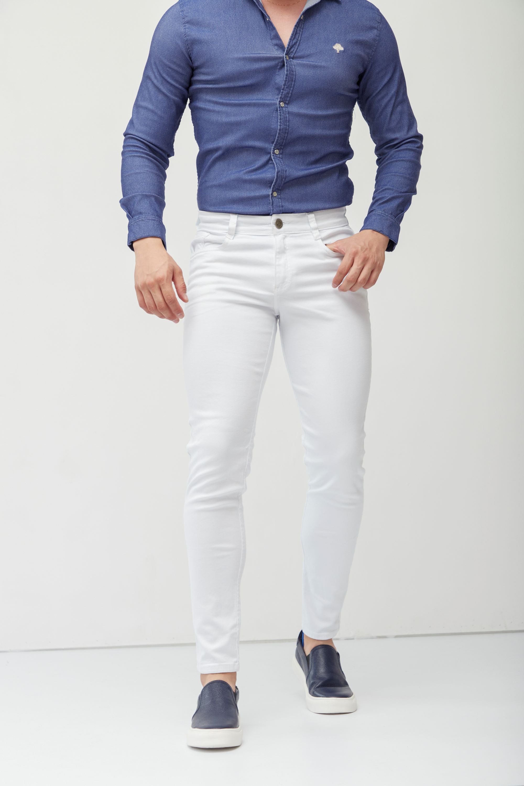 2022 Jeans Blancos Denim Para Hombre Estilo Amigo Elegante
