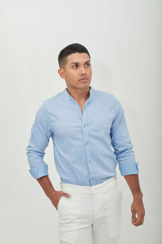 Camisa Oxford Celeste