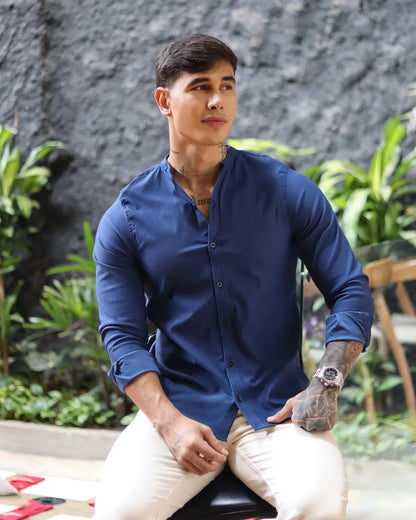 Camisa Oxford Azul Marino
