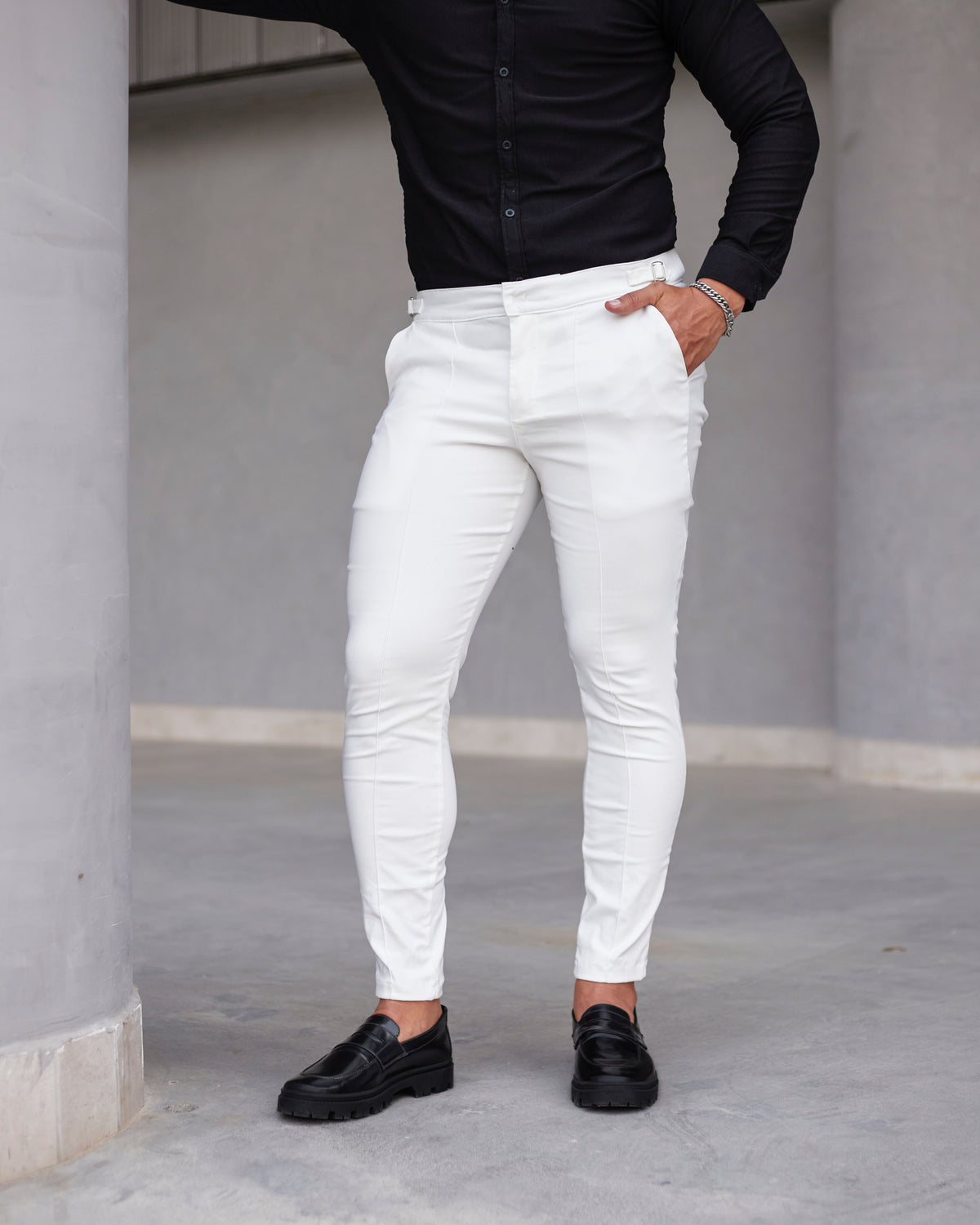 Pantalón British Blanco Nácar